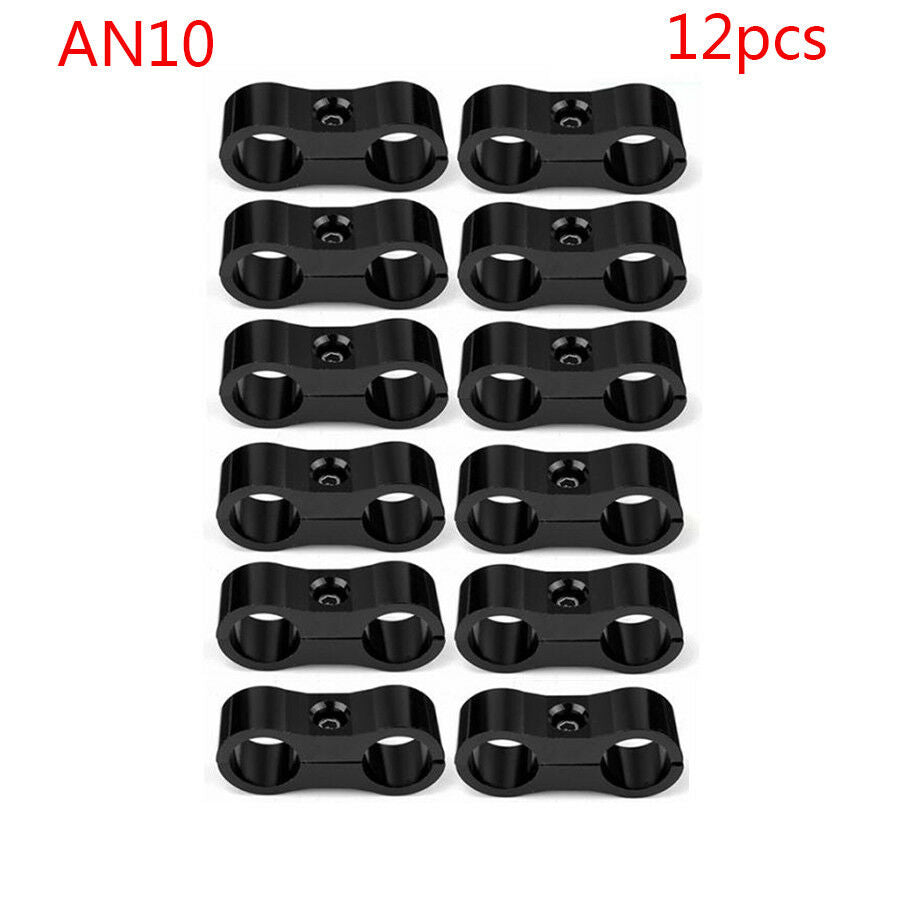 12x AN10 19mm Hose Separator Clamp Hose Fitting Connector for Oil/Fuel Hose Line