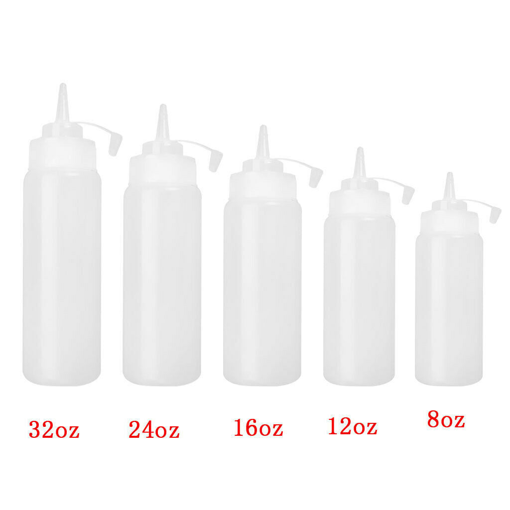 32oz Plastic Squeeze Bottle Ketchup Mustard Sauce Vinegar Condiment Dispenser