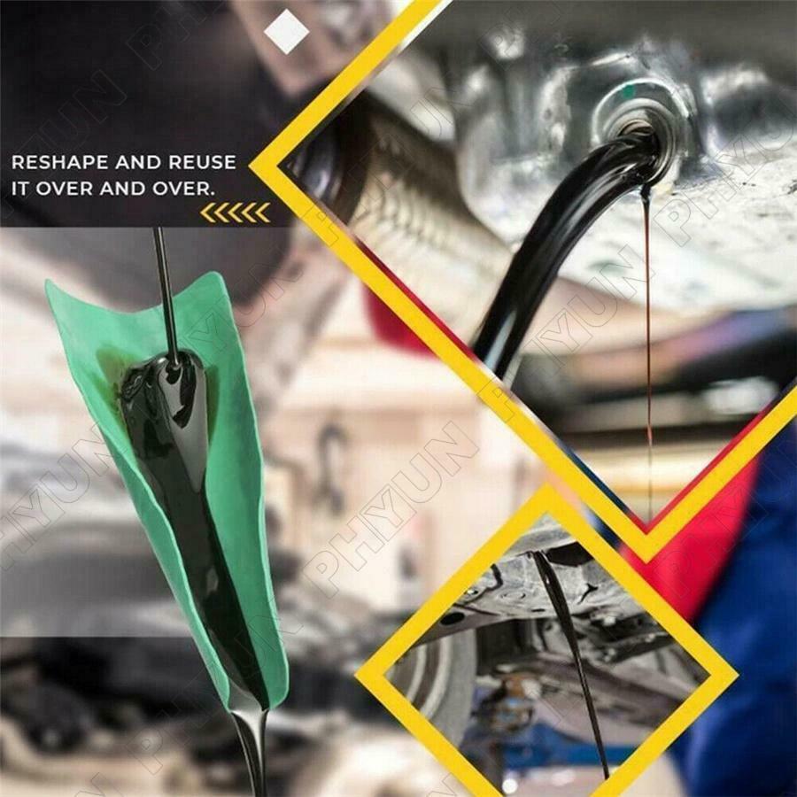 Universal Flexible Oil Draining Funnel Tool Drainage Tool Green Funnel Type 1x