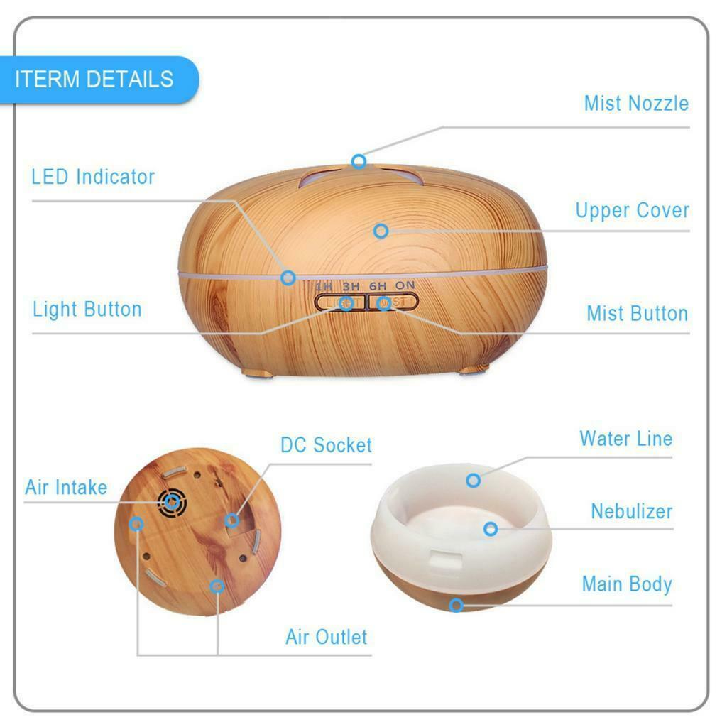 Portable Quiet Fragrance Diffuser Remote Control Office 500ml British Plug
