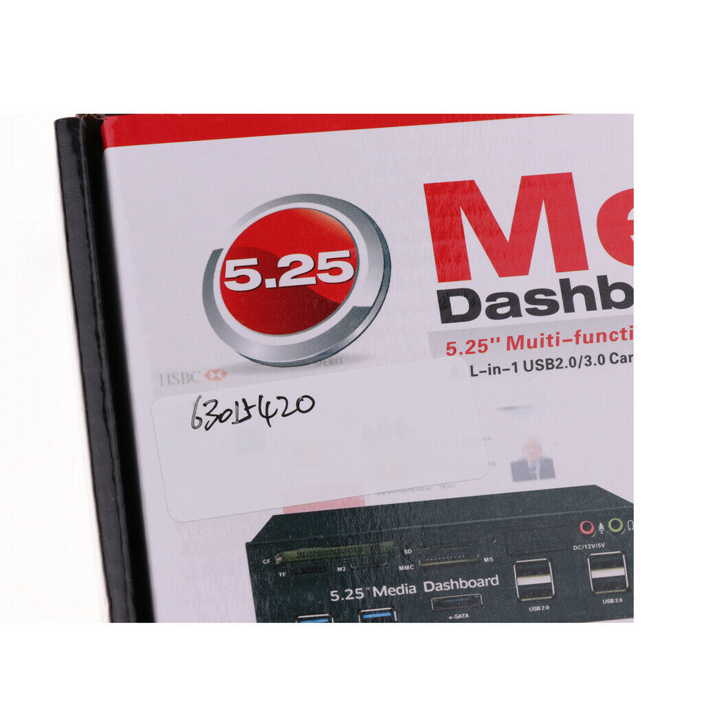 5.25" Optical Drive Multi-functional Dashboard Media USB 3.0 Front Panel - Black