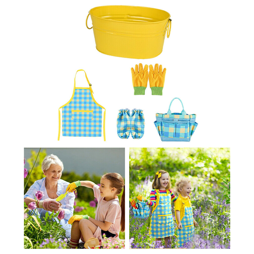 5Pieces Kid Gardening Set Planting Flowers Garden Tools Storage Carrying Bag