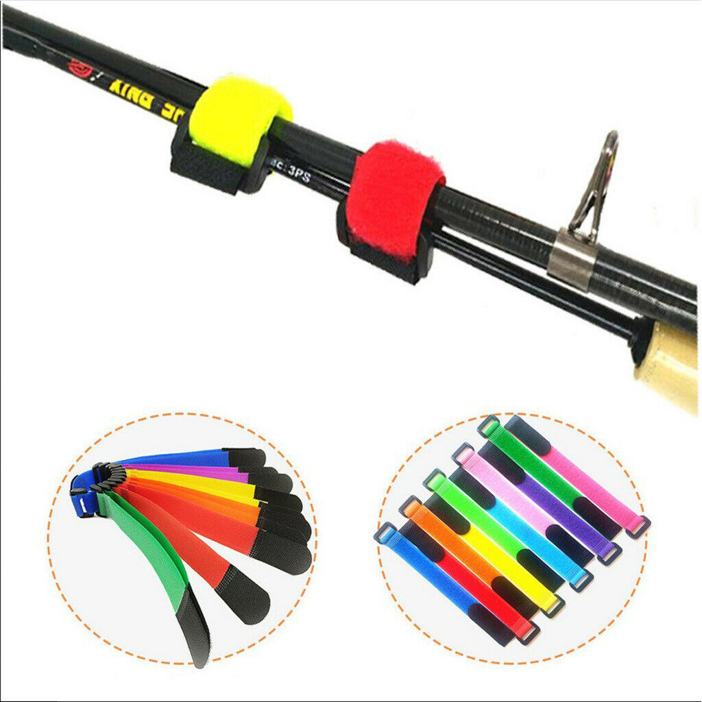10Pcs/Lot Fishing Rod Belt 20cm Rod Strap Ties Wrap Bundle Adjustable