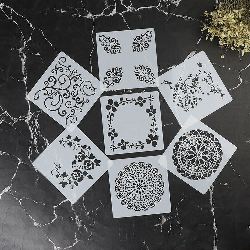 7pcs Craft Scrapbooking Embossing Template Diy Wall Painting Layering Ste.l8