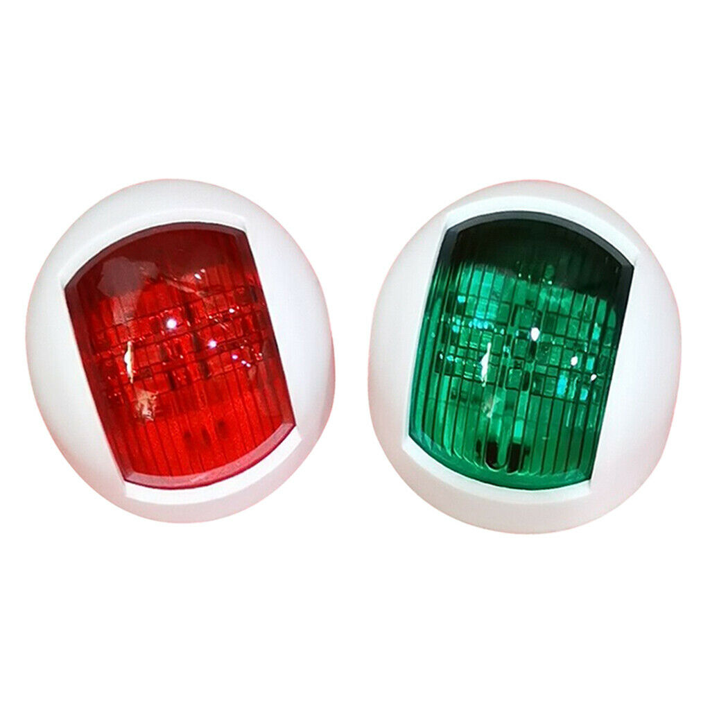 Pack of 2 LED Marine Boat Navigation Lamp Red&Green IP66 62x42mm White