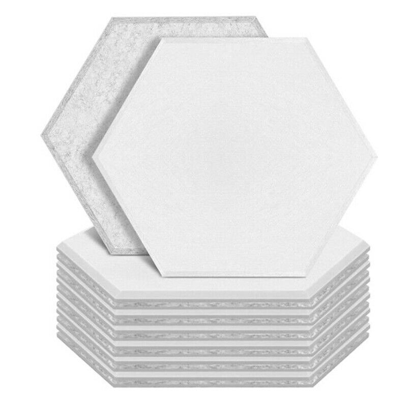 12 Pcs Hexagon Acoustic Panels Beveled Edge Sound Proof Foam Panels,Sound PrU6X4