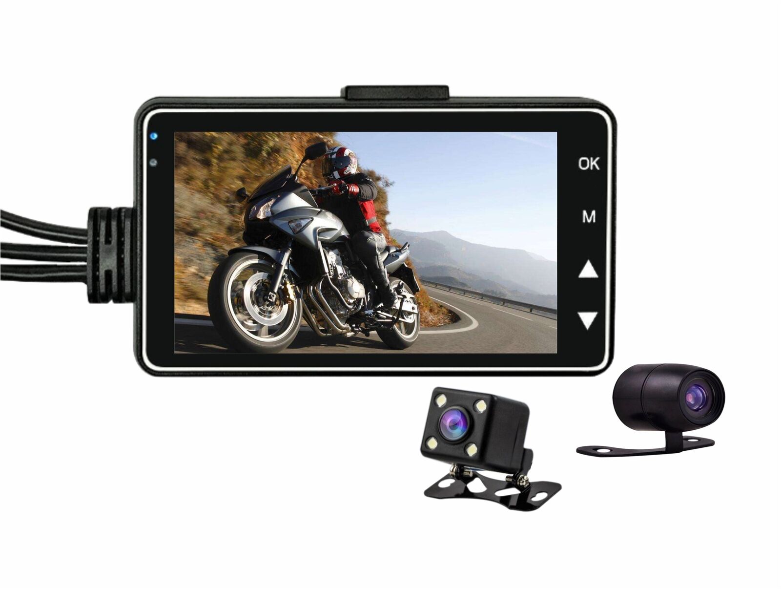 3'' 1080P HD Motorcycle Camera DVR Motor Dash Cam Dual-track Front Rear Recorder