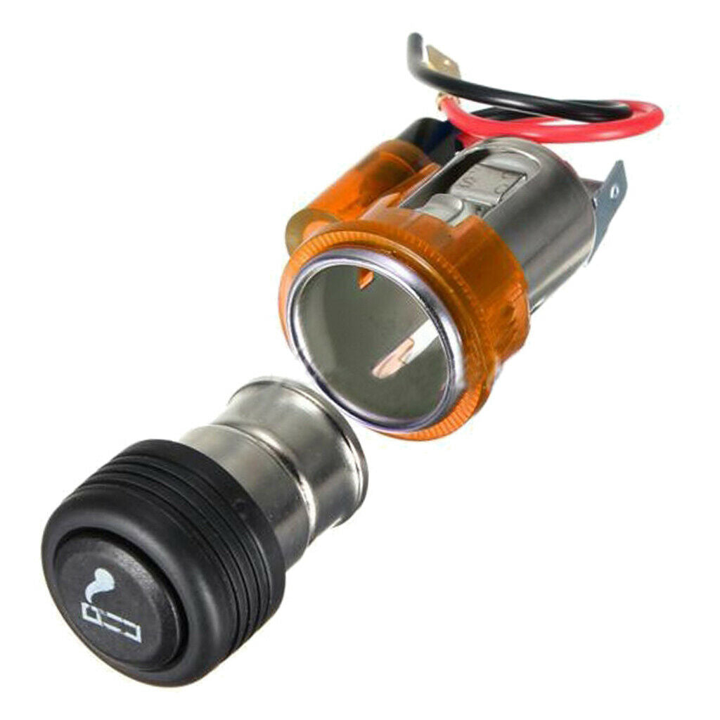 12V Motorcycle Cigarette Lighter Plastic Socket Easy to Install Durable