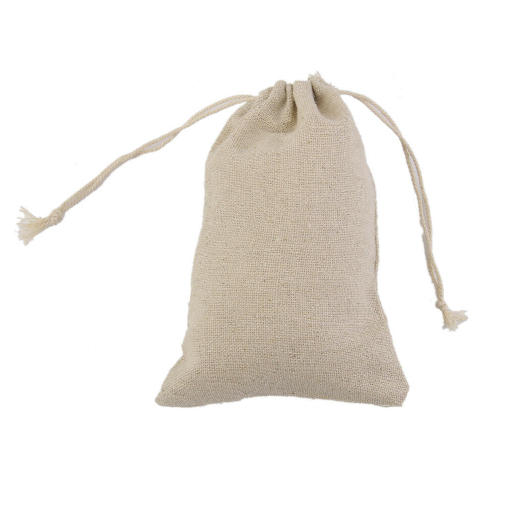 20pcs Small Linen Jute Sack Pouch Bag Drawstring Wedding Gift Favor 8 x 10cm