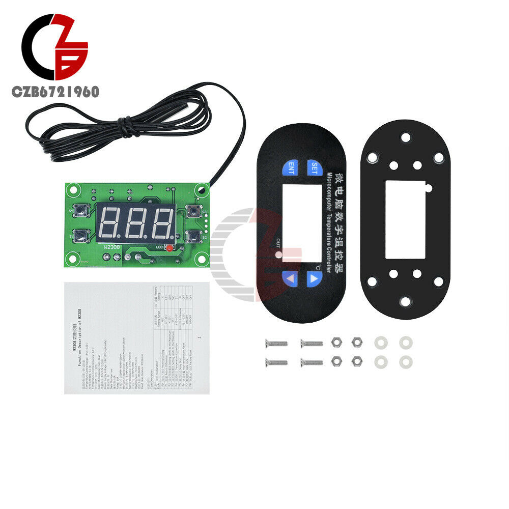 12V Digital LED Heat Cool Thermostat Temperature Controller w/ NTC Sensor Probe