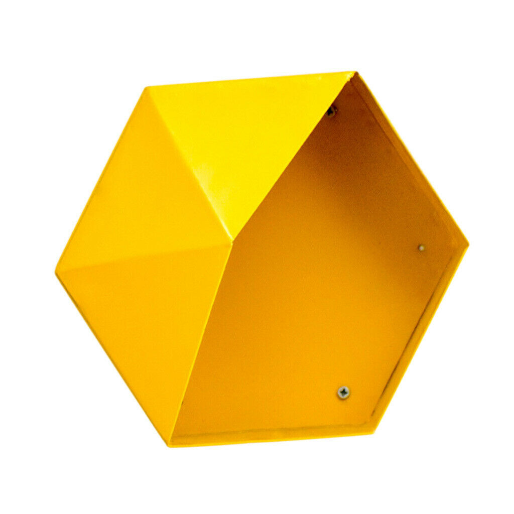 Wall-mounted Iron Flower Stand  Pot Rack Restaurant Shop Decor Yellow 30cm