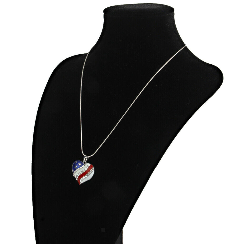 5 Pieces Independence Day American Patriotic Necklace Earrings Cuff Links