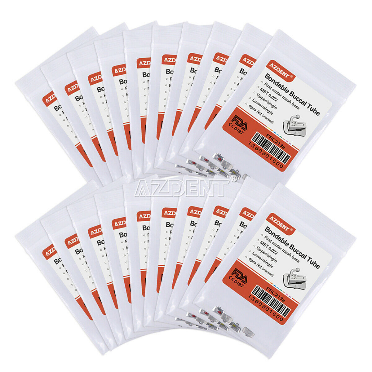 50 X Dental Orthodontic 1st Molar MBT 0.022 Buccal Tube Bondable Non-convertible
