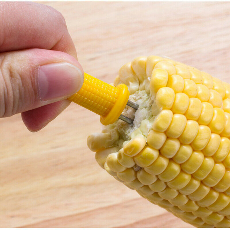 2PCS Corn on The Cob Holders Stainless Steel BBQ Prongs Skewers Forks Grilli Tt