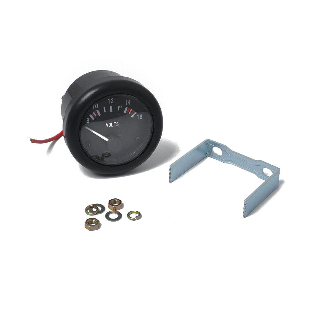 Voltmeter Gauge Meter Î¦52mm(2â€) White Pointer with LED Background Light 12V