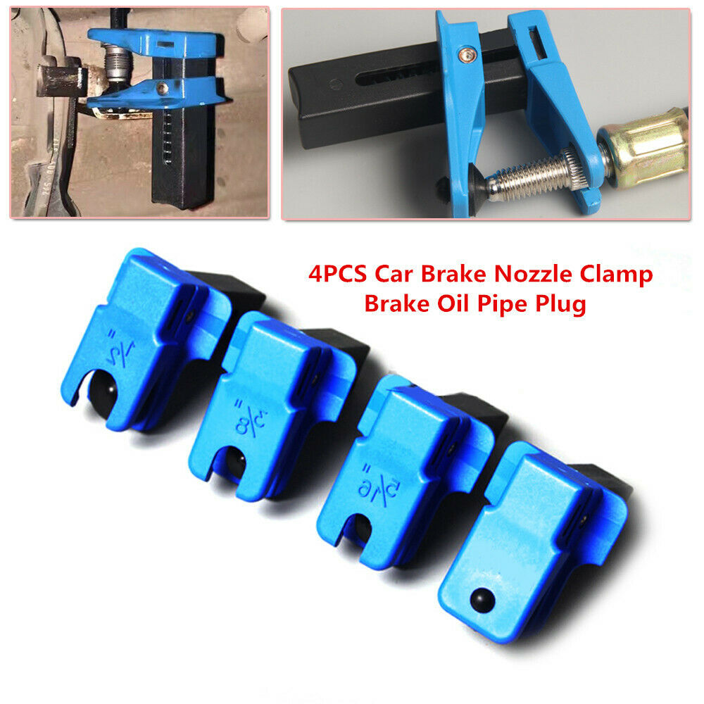 4X Automotive Car Brake Nozzle Clamp Oil Pipe Plug Brake Tube Prevent Oil Spills