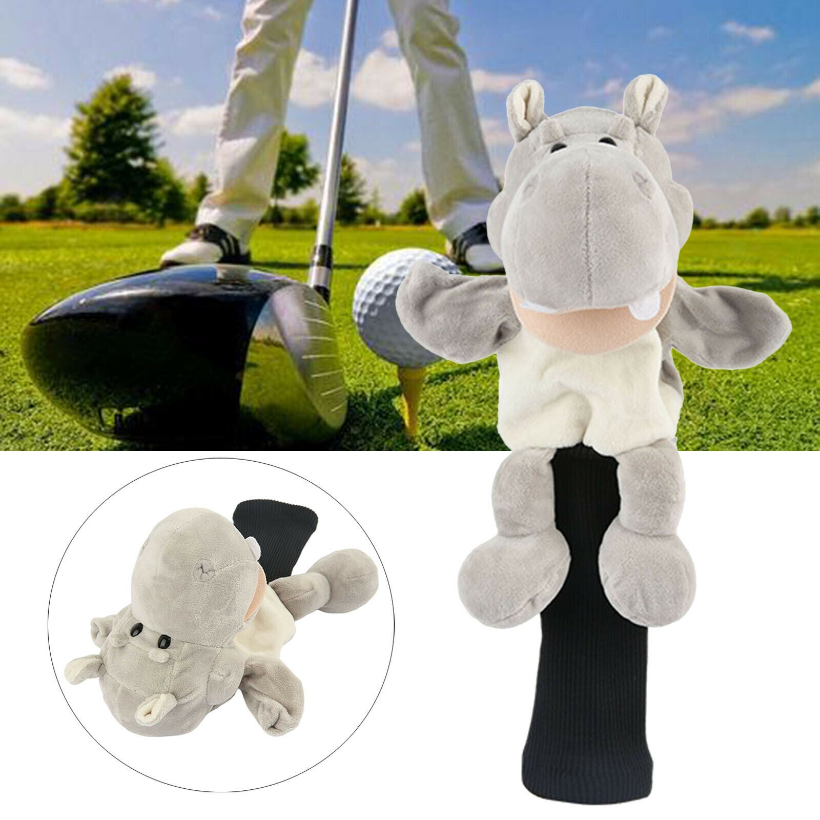 Cute Hippo Golf Club Head Cover Headcover Protector for 460CC Driver Wood