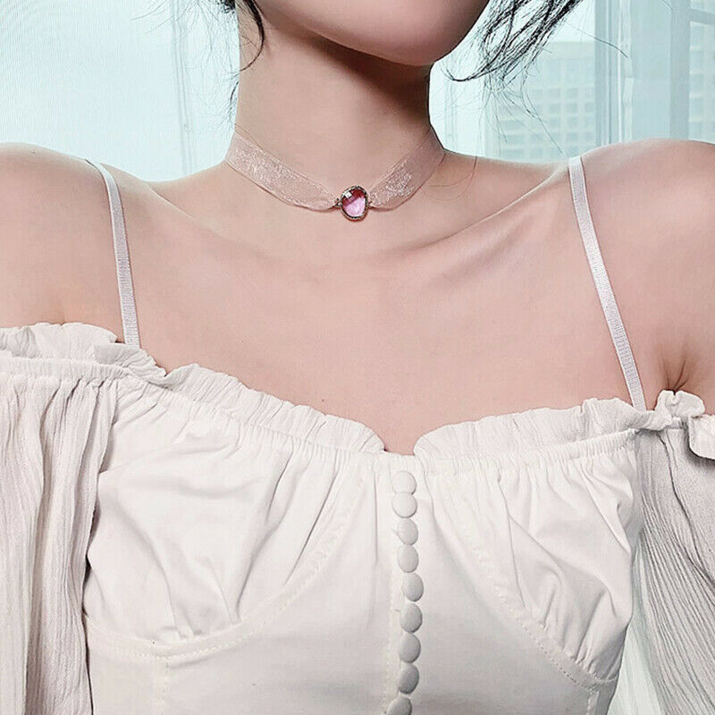 Elegant Baroque Style Lace Short Choker Necklace For Women Students Cryst.l8