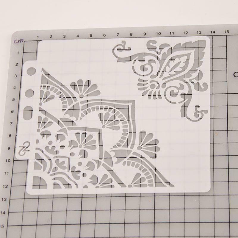Flower Corner Stencils Template Painting Scrapbooking Embossing Album Card DIY