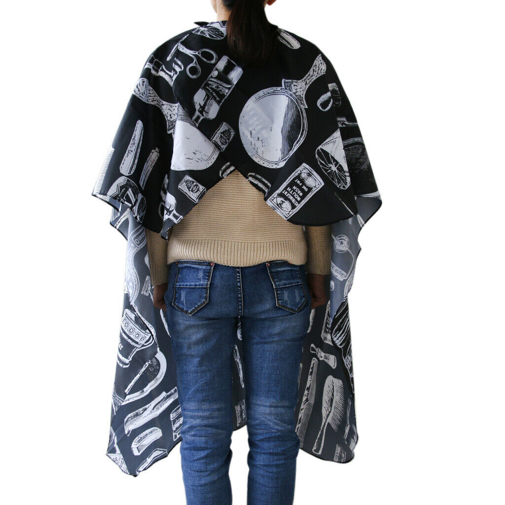 Fashion Cutting Cape Waterproof Styling Dyeing Gown Cloth Black 100x116cm