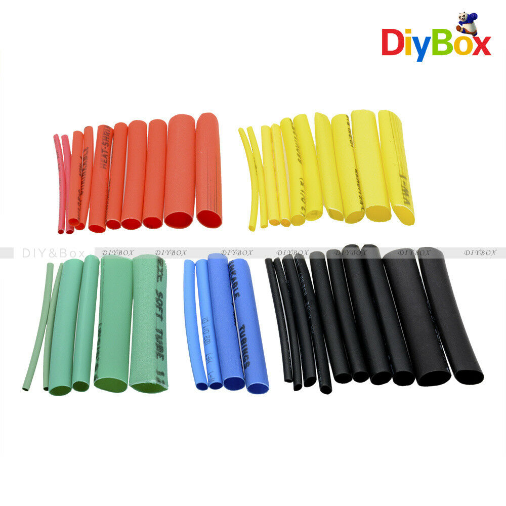 140PCS Retardant Polyolefin Heat Shrink Tubing 2:1 Tube Sleeve 5 Size 7Color Kit
