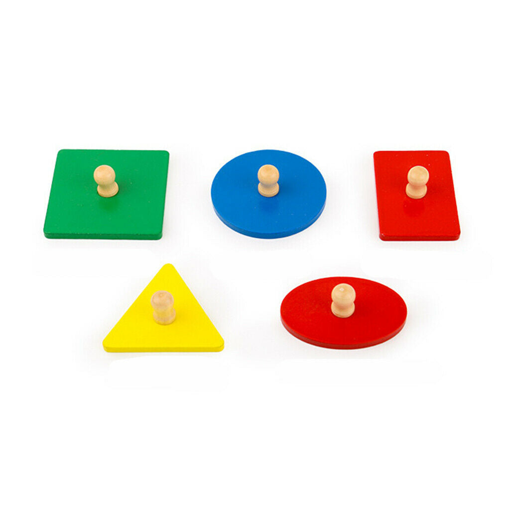 Wooden   Geometry Blocks Sorting Peg Puzzle Jigsaw Game Toddler