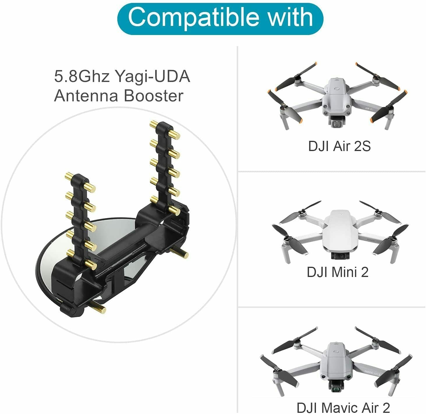 5.8Ghz Yagi Antenna Signal Booster Range Extender For DJI Mavic Mini/2/Air Drone