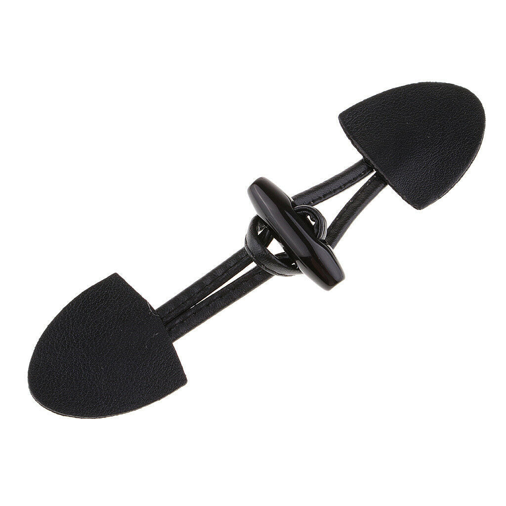 6 Pairs PU Leather Horn Toggle Buttons DIY Duffle Coat Fastener Buckle Accessory