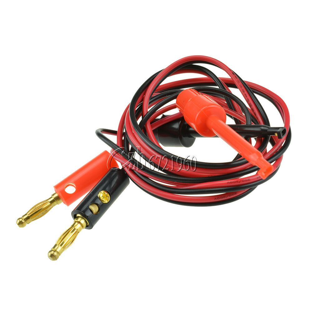 2 Pair Banana Plug To Test Hook Clip Probe Lead Cable For Multimeter
