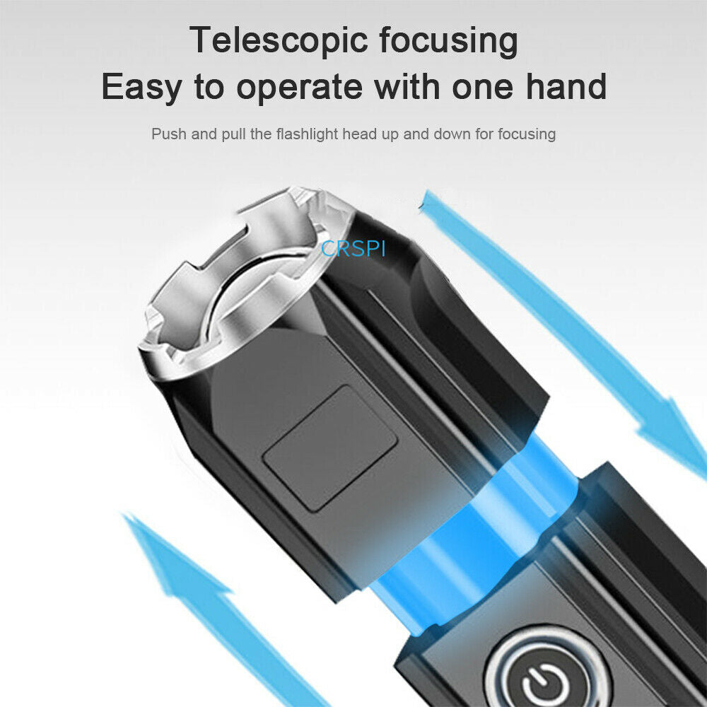 New Mini Strong Light Flashlight Outdoor Home Ultra-clear Zoom LED Torch Lamps