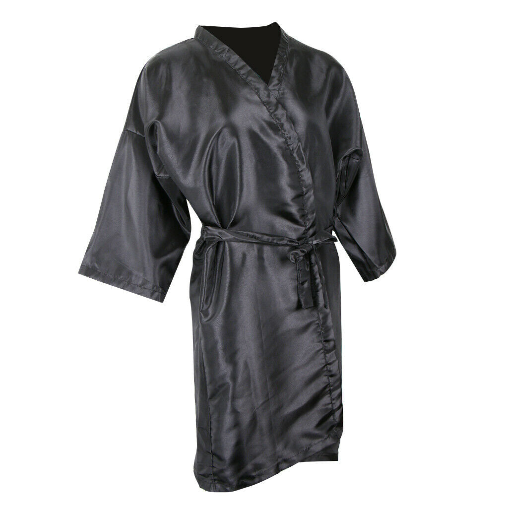 Waterproof Non Stick Hair Barber Cutting Perming Shampoo Cape Gown Black
