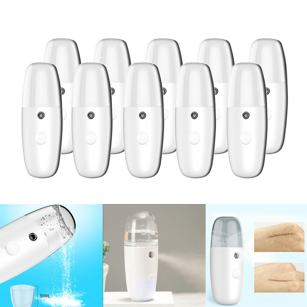 10x Handy Water Facial Mister 1oz Skincare Hydrating Nano Face Sprayer White