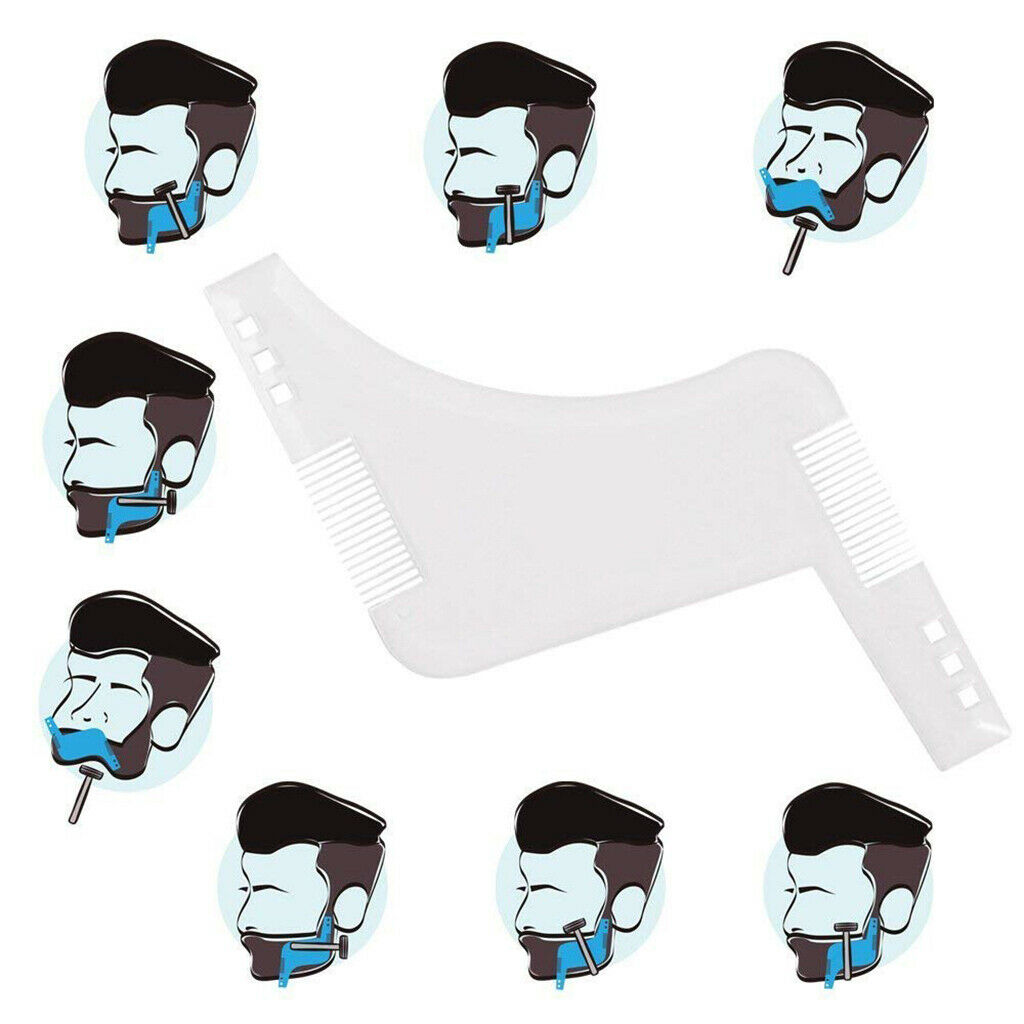 Beard Shaping Tool Symmetry Trimming Beard Comb Salon Barber Clear
