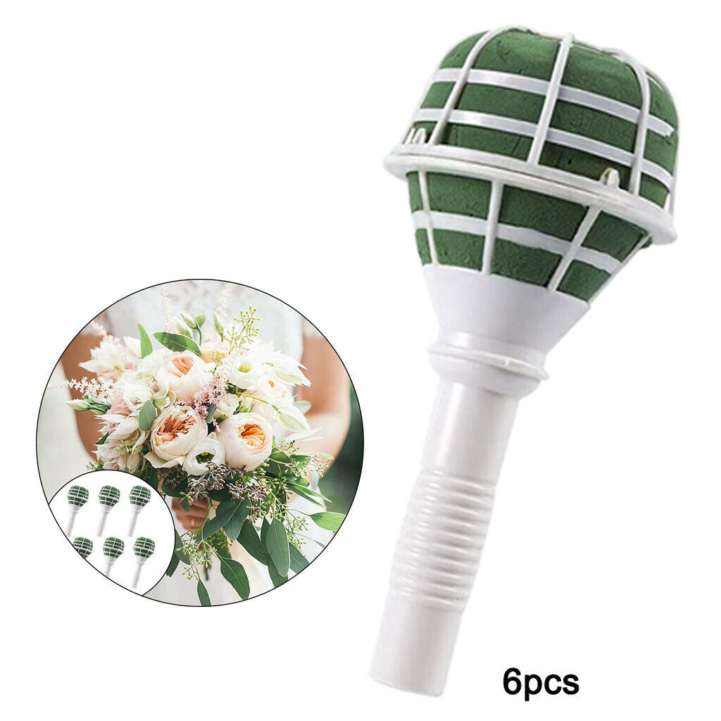 6-Pack Bouquet Holder Bridal Handle Floral Handle Wedding Bouquet Supplies
