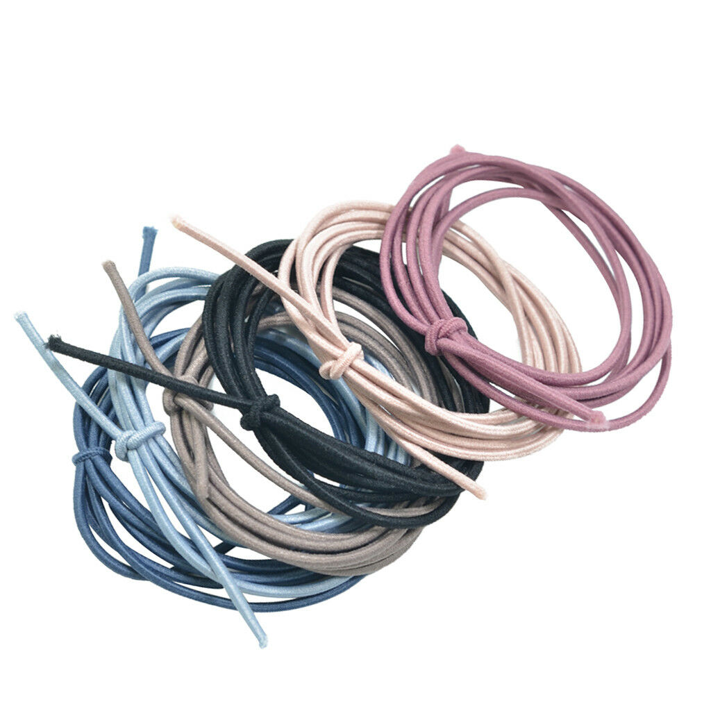 6x 1m Rubber Band String for DIY Girls Elastic Hair Band Ponytail Tie Holder