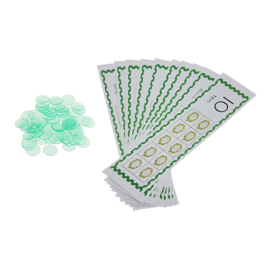 Family Counters Chips with Cards Match Game for Kid Math