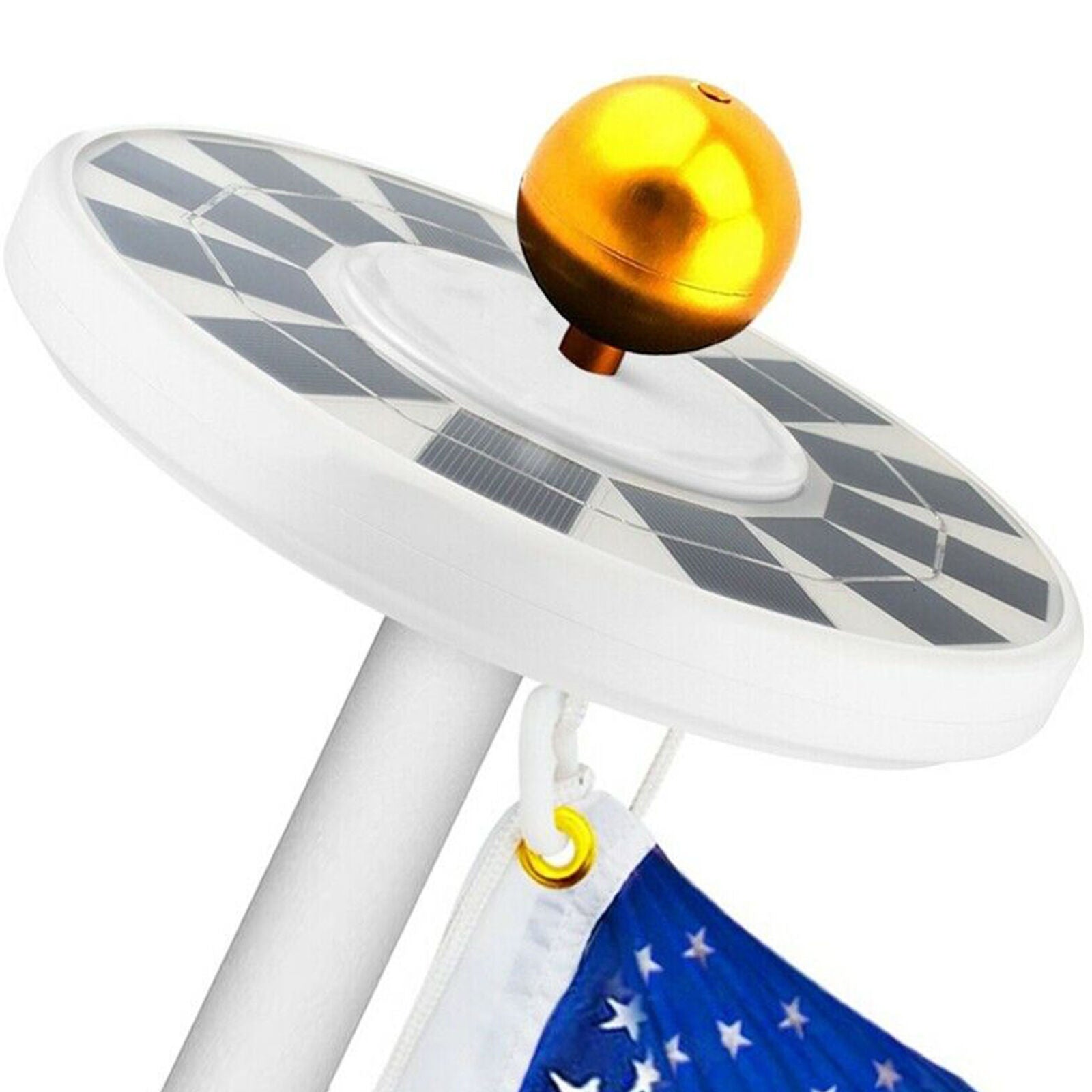 LED Solar Powered Flag Pole Light Automatic Light Night New