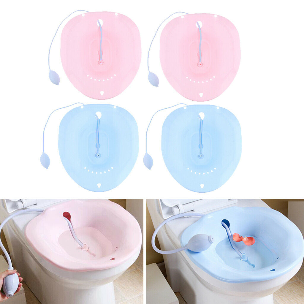 4Pieces Durable Sitz Bath Tub with Flusher Over the Toilet for Hemorrhoids