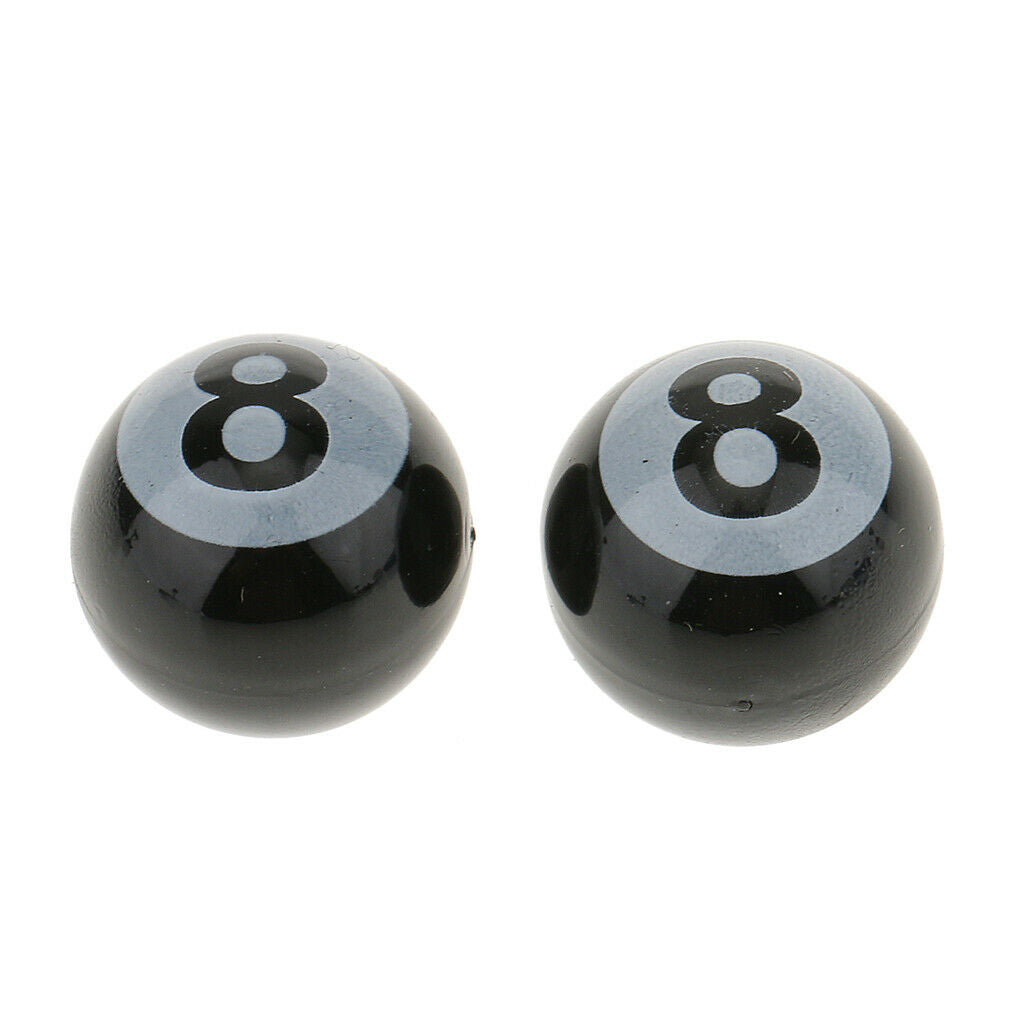 Pack of 2 Black POOL 8 BALL Car Wheel Tire Air Valve Tire Plugs