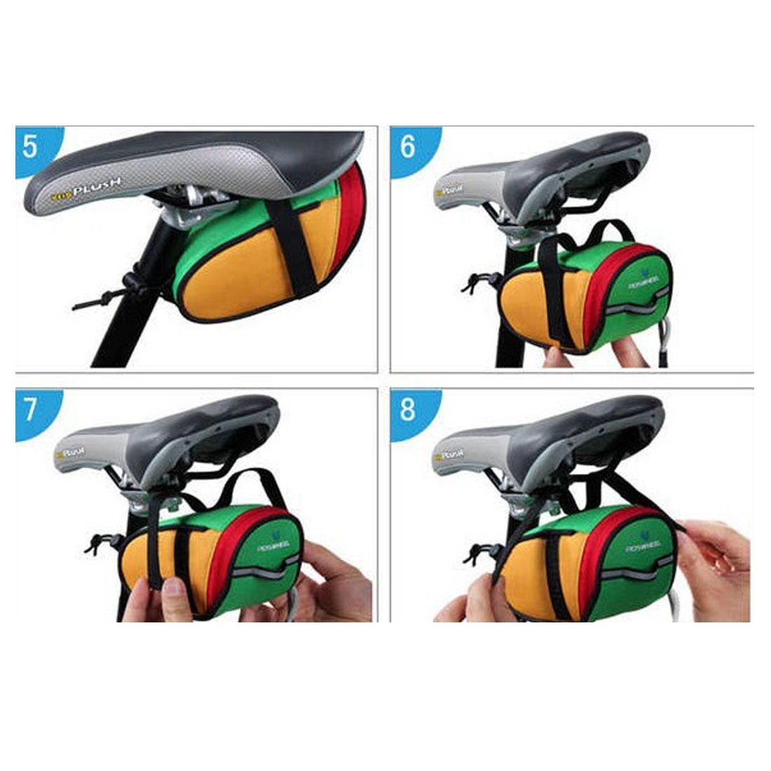Green Roswheel Bike Bicycle Tail Mountain Bike Tail Saddle Bag Pouch Seat Bag