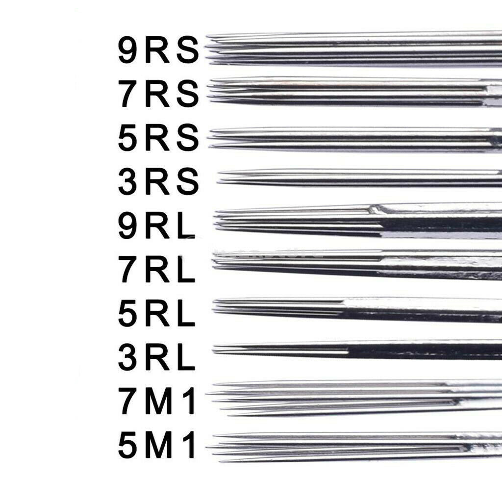 100pc Disposable Sterile Tattoo Needles Mix Size 3/5/7/9RL, 3/5/7/9RS, 5/7M1