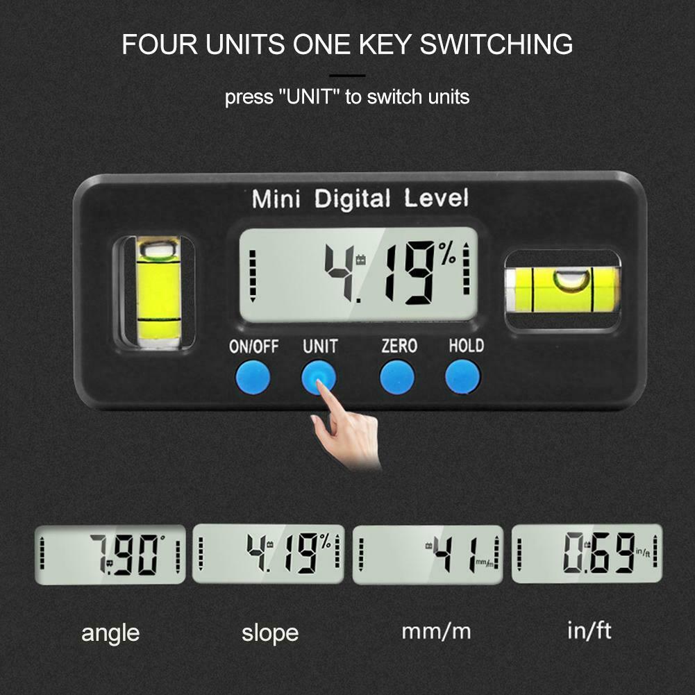 4*90° Digital Inclinometer Level Box Protractor Angle Finder Bevel Gauge Magnet