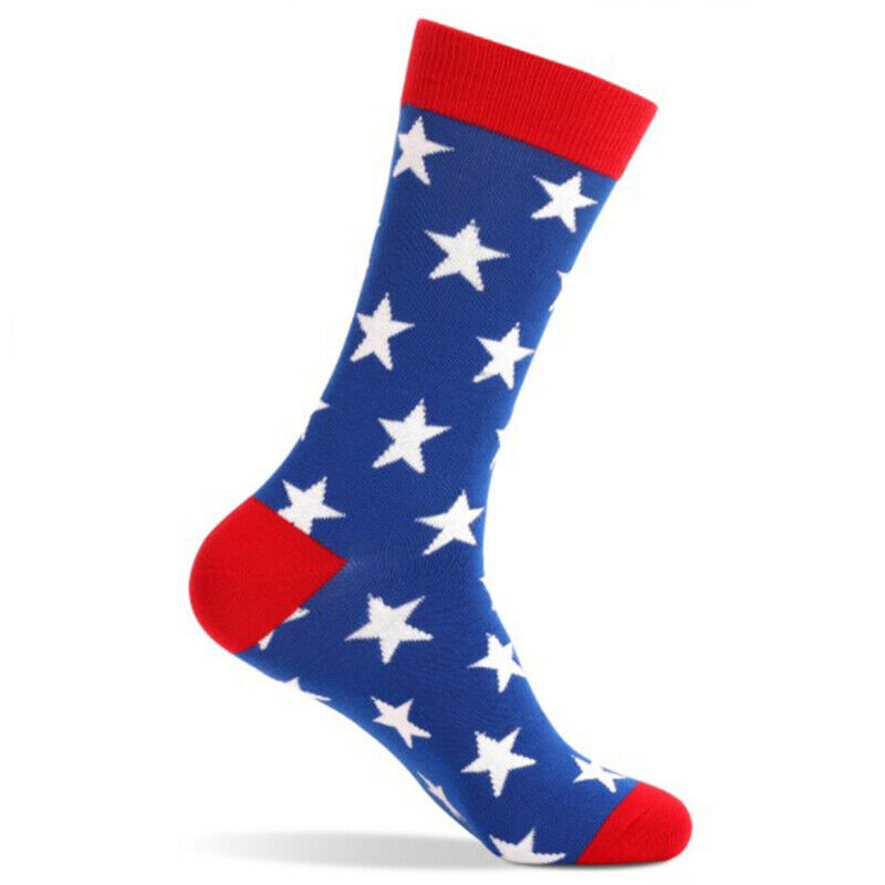 American Flag Socks For Men Stars and Stripes Cotton Portable Chic SockSJCA
