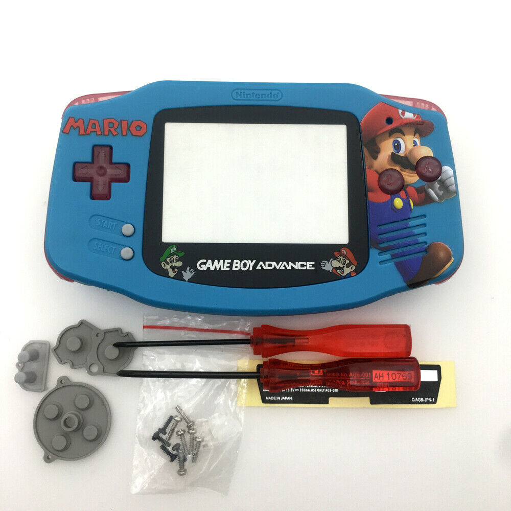 Light Blue SUPER MARIO 2 Housing Shell case Cover Kits For Game Boy Advance GBA