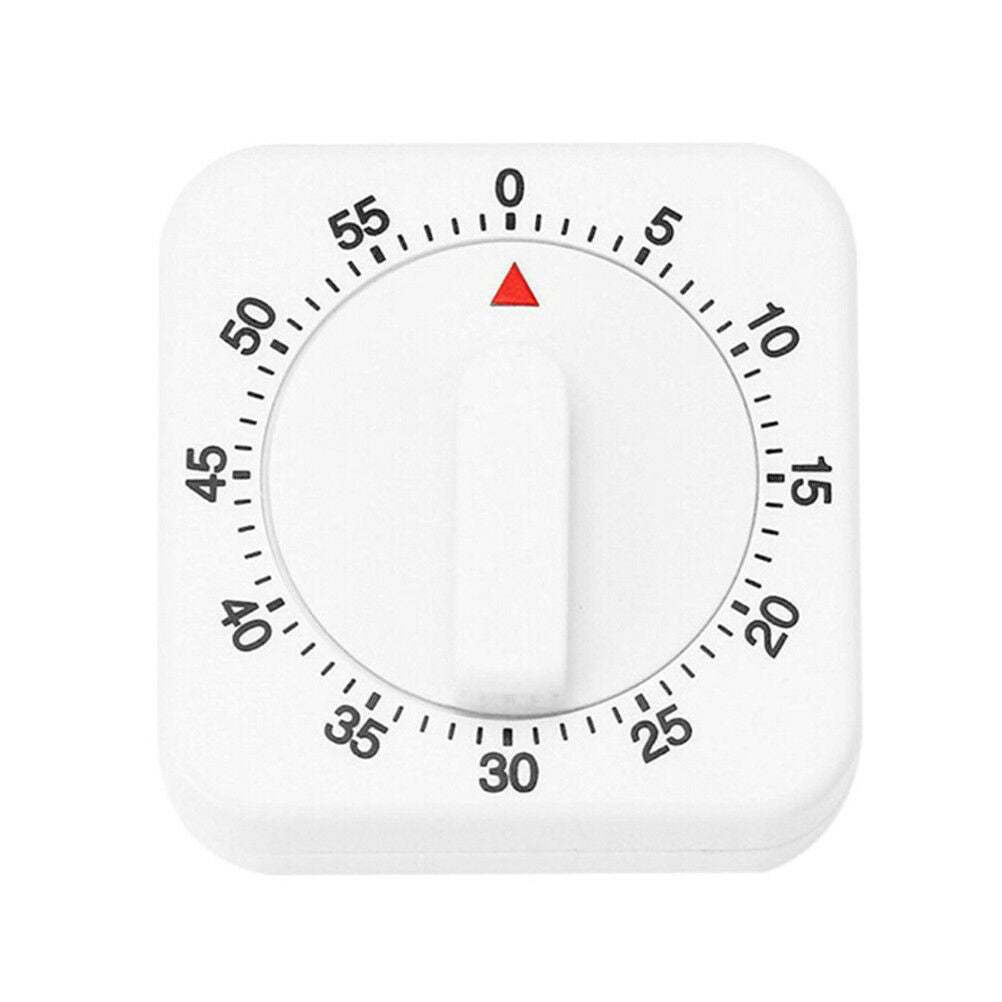 White Square 60-Minute Mechanical Timer Reminder Counting For Kitchen Nove.l8