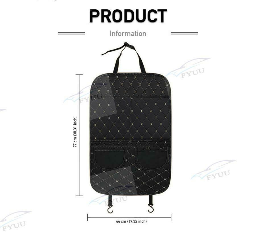 2PC Pu Leather Car Seat Anti-Kick Protector Storage Mats For Children Kid Baby