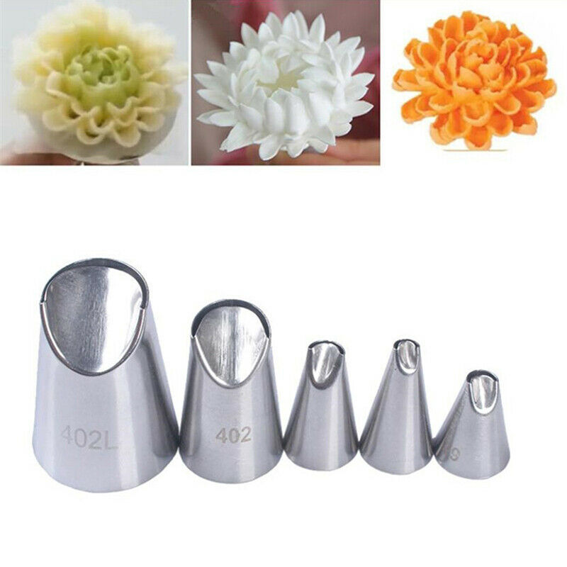5PCS/Set Of Chrysanthemum Nozzle Icing Piping Pastry Nozzles Kitchen Cake.l8