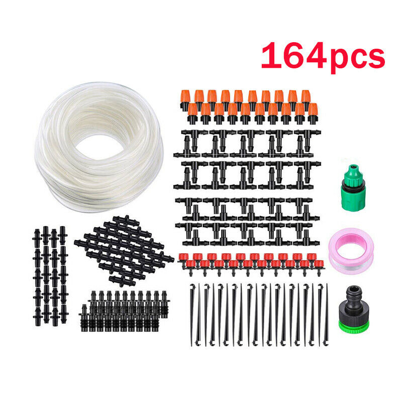 164 PCS Micro Drip Irrigation Automatic Timer Plant Watering Garden Hose System