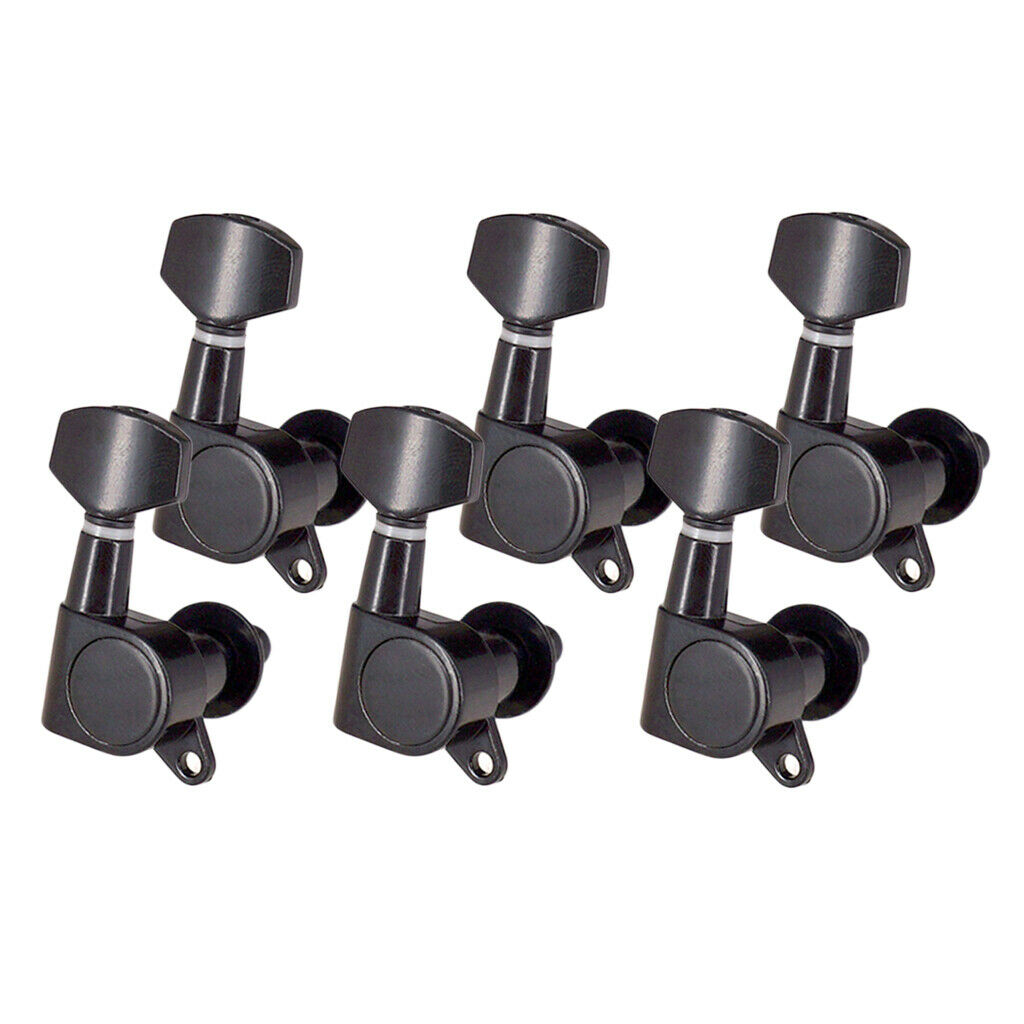 6x Acoustic Electric Guitar String Tuning Pegs Machine Heads Tuners 6R Black