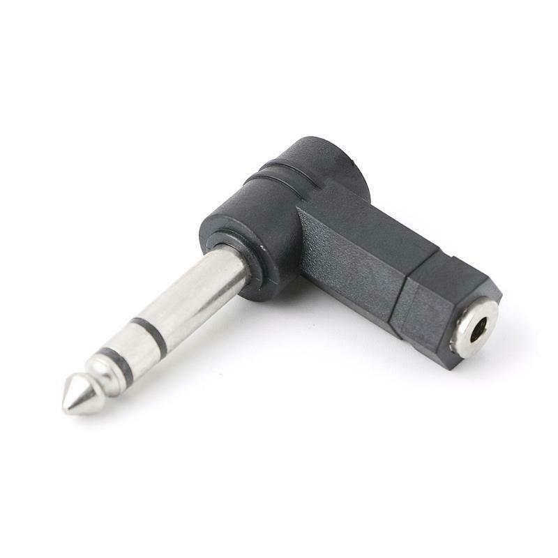 3.5mm Female Jack to 6.35mm Male Jack Right Angled Plug Headphone Audio Adapter